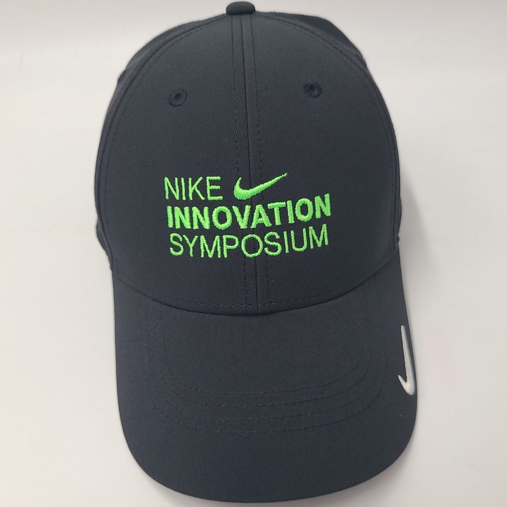Nike Hat Adjustable Black Green Dri-Fit Club Cap Innovation Symposium Logo Men